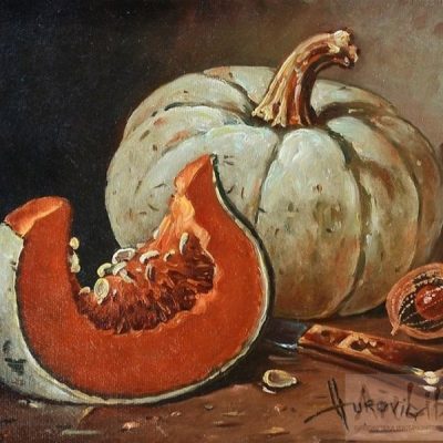 Мастер-класс по масляной живописи «Тыквы мастихином»