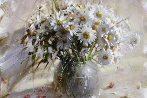 Мастер-класс  по масляной живописи «Ромашки, полевые цветы»