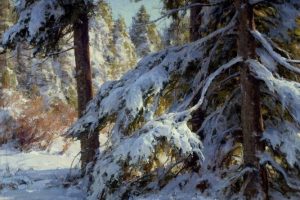 Мастер-класс по масляной живописи «Зимний пейзаж по мотивам работ Clyde Aspevig»