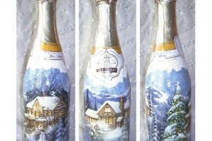Мастер-класс по декупажу «Декорирование новогодней бутылки шампанского»